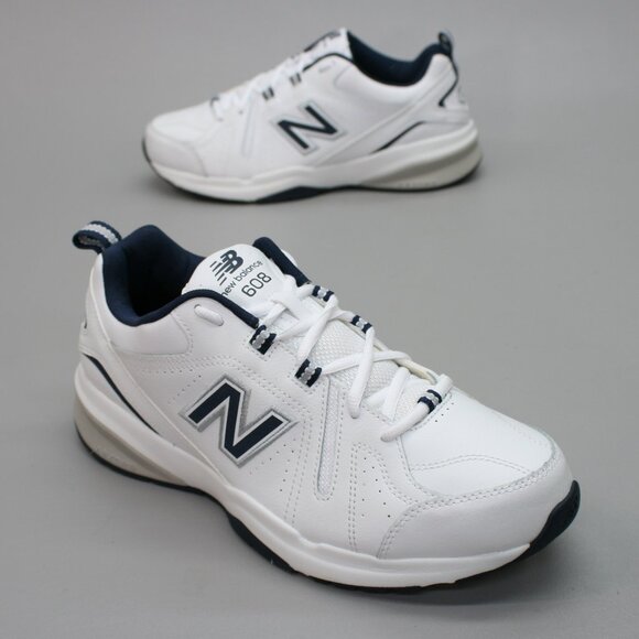 New Balance Mens 10.5 2E Wide 608 v5 White Blue Training Shoes Sneakers MX608WN5 - Picture 1 of 12